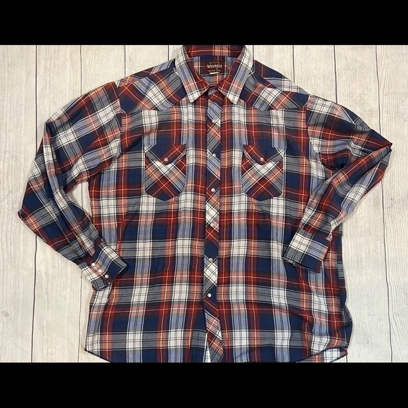 Wrangler Western Style Snap Button Shirt Men's 2XL - Picture 4 of 9